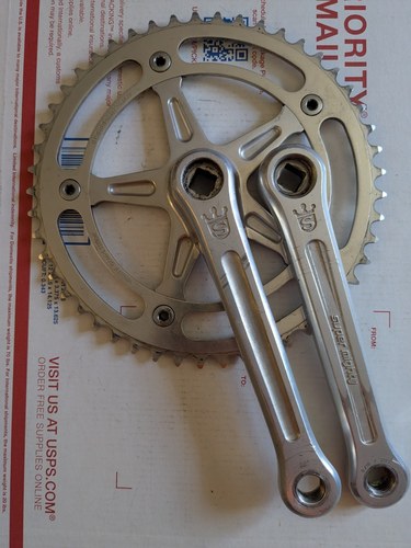 Vintage Sugino Mighty Competition Track Pista Crankset 144BCD 49T Fixie Bike