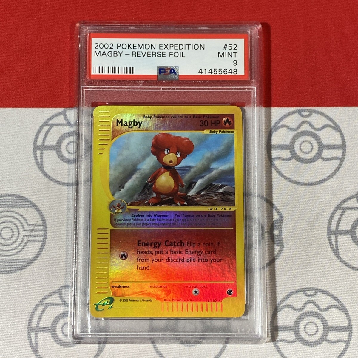PSA 9 Magby 52/165 Reverse Holo 2002 Pokemon Expedition 41455648