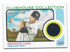 2022 Topps Heritage BRANDON LOWE Clubhouse Collection Black Relic -RAYS- #CCR-BL