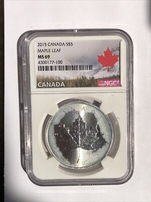 2015 Canada Silver Maple Leaf NGC MS 69 Milk spots | eBay