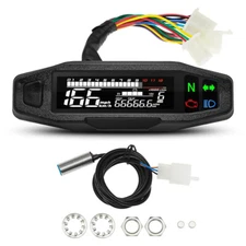 Motorcycle LCD digital speedometer Mileage meter Universal Waterproof instrument