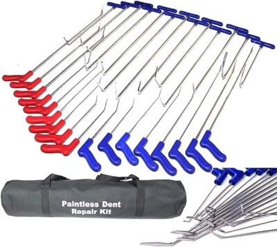 30pcs Professional Car Dent Repair Rod Kit with Tool Bag Hook Tools Rod Kit