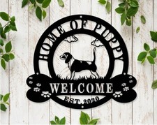 Personalized Beagle Dog House Metal name sign, Outdoor Decor, Gift, Patio