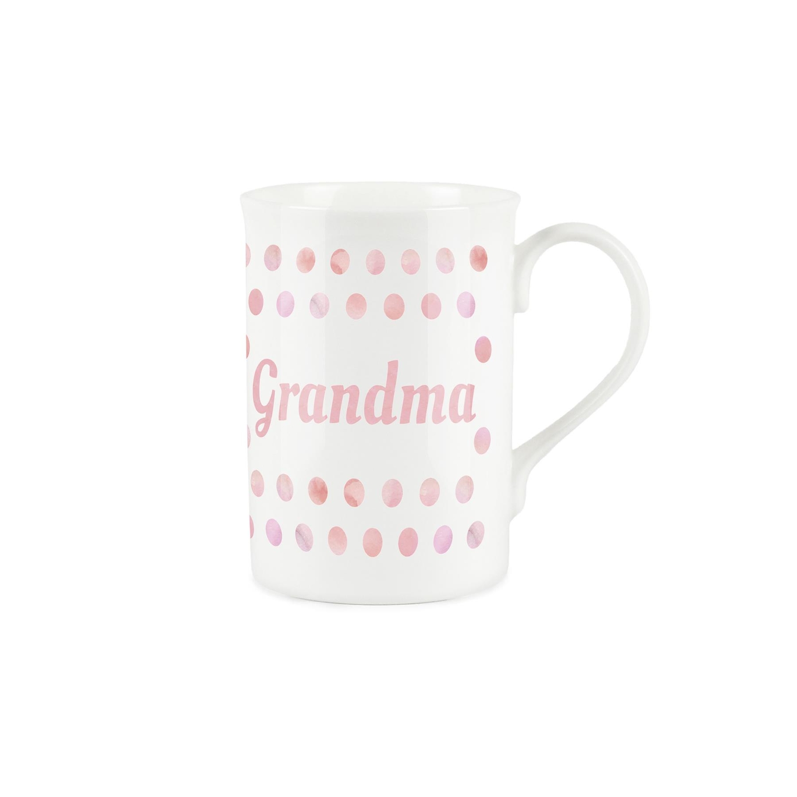 Grandma Mug - Polka Dots Pink Bone China Tea/Coffee Gift for Grandmas