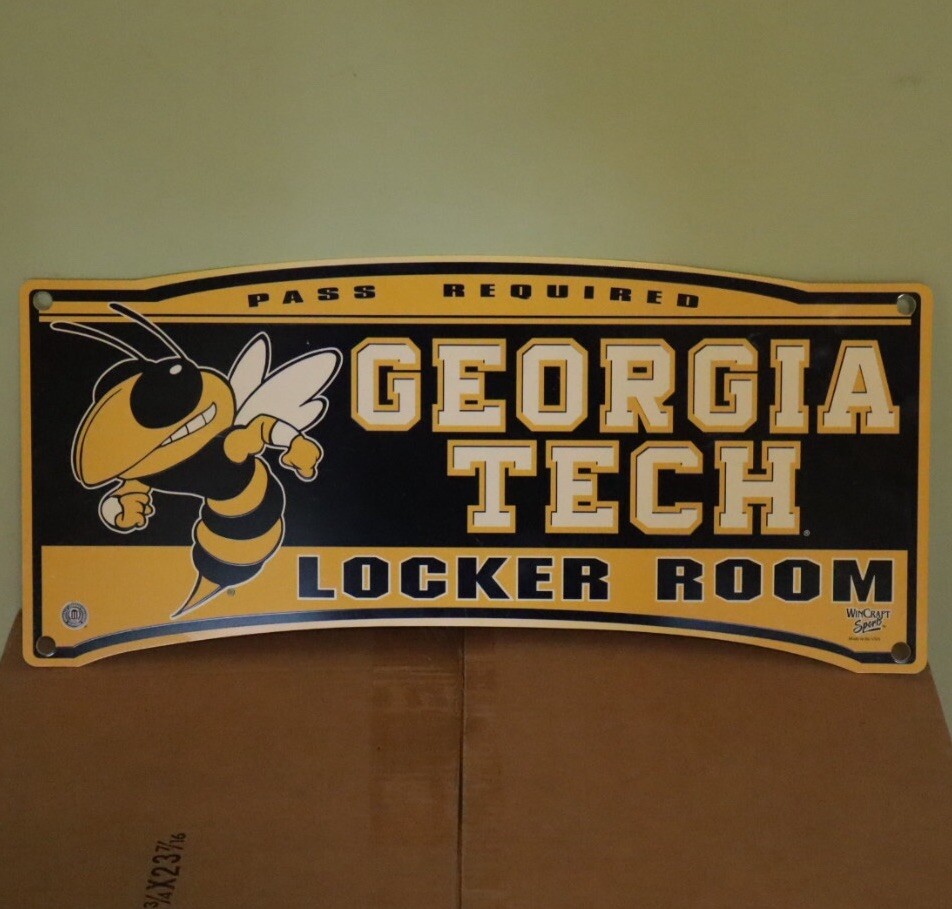 GEORGIA TECH Pass Required Football Locker Room Sign NEW Sports