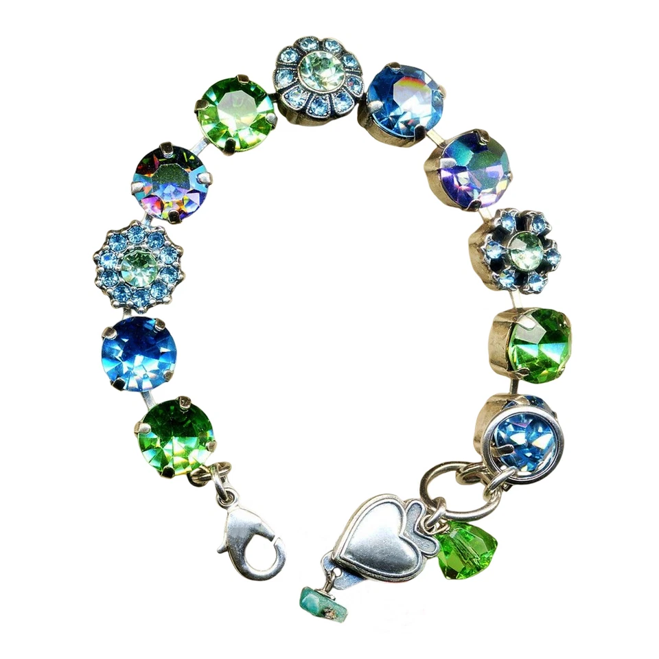 Pulsera Mariana Brillante Vitrail Med, Peridoto y Aguamarina Cristales Austriacos... Foto 3 de 3