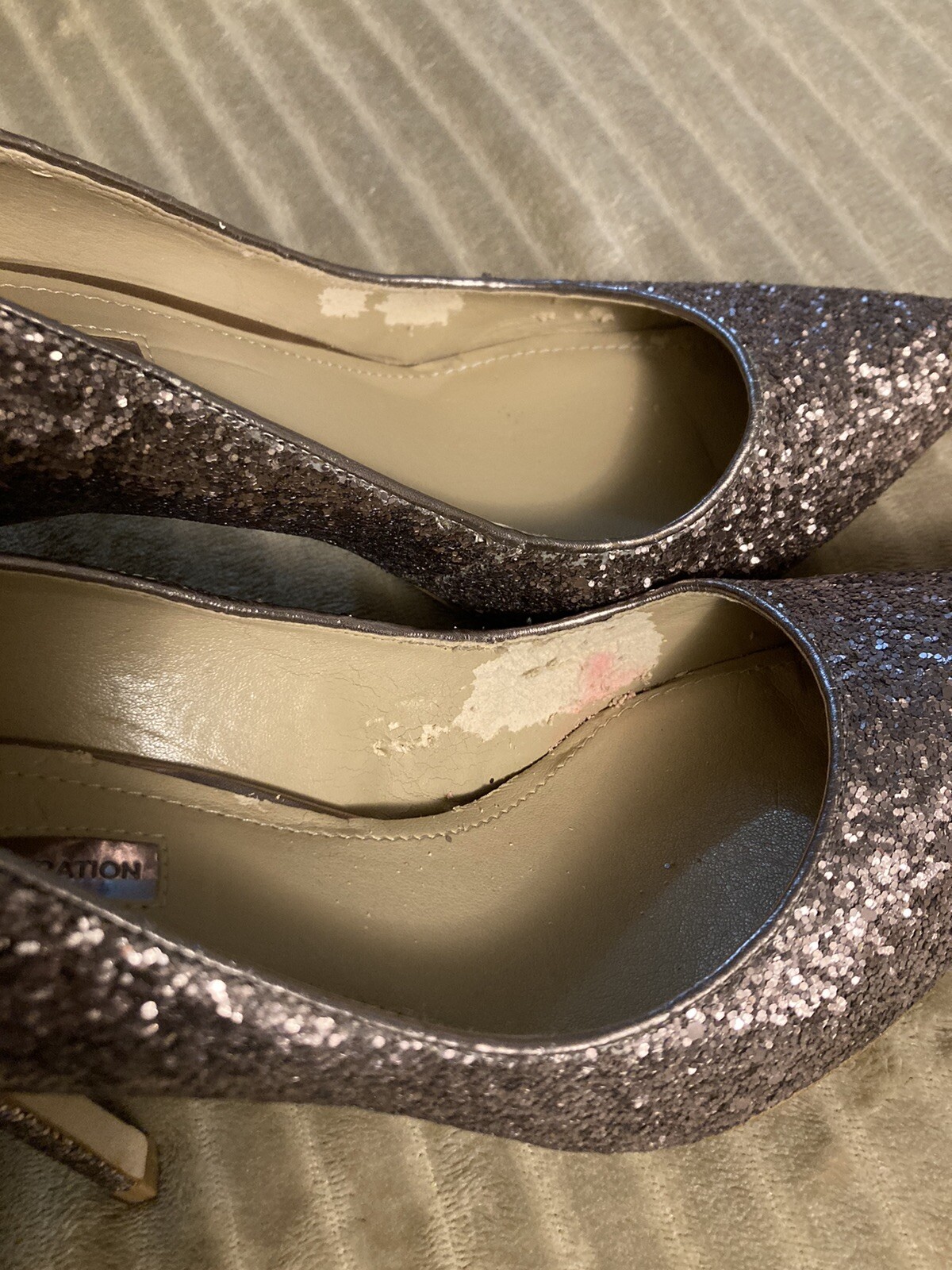 BCBGeneration Glitter Pumps Pointed Toe Purple Gr… - image 11