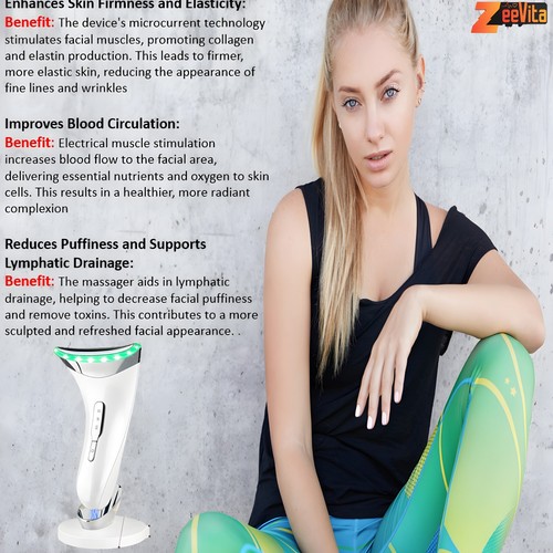 LED Microcurrent Skin Tightening Lifting Device Face Neck Facial Beauty Machine - Picture 5 of 9