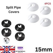 Pack of 4 15mm White Plastic Radiator Pipe Covers Split Pipe Collars