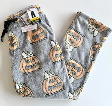 Peanuts SNOOPY HALLOWEEN PUMPKIN GLOW IN DARK Fleece LOUNGE PANTS Men’s S M L XL