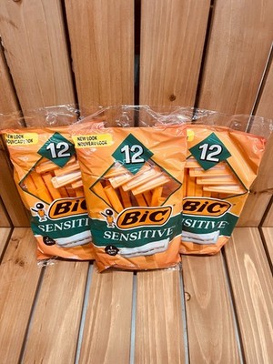 BIC Sensitive Men's Single Blade Disposable Shavers 12ct 3 Pack(36 Razors Total)