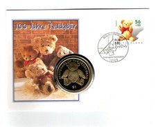 British Virgin Islands $1 2002 Centenary of the Teddy Bear Numismatic Cover. 2A