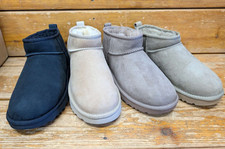 UGG Women's Classic Ultra Mini Suede Boots 1116109 Black Sand Caribou and Alp