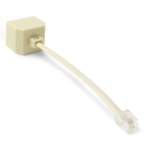 RJ11 6P4C 2 Vías Salida Teléfono Jack Con cable Adaptador Divisor Beige - Imagen 6 de 6