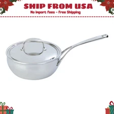 Demeyere Atlantis 3.5 qt Conic Sauté Pan/Saucier With Lid, 18/10 Stainless Steel