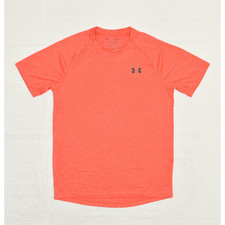 Under Armour Men's T Shirt Short Sleeve Polyester Red Size S Tech Tee Loose