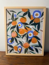 NEW- West Elm Orange Trees Framed Wall Art by Minted for West Elm,16"x20"