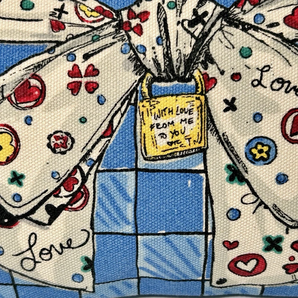 Bolso de Maquillaje Brighton Bow CON AMOR DE MÍ A TI Lona Cremallera Cosmético Nuevo sin Etiquetas 6"x9" Foto 2 de 4