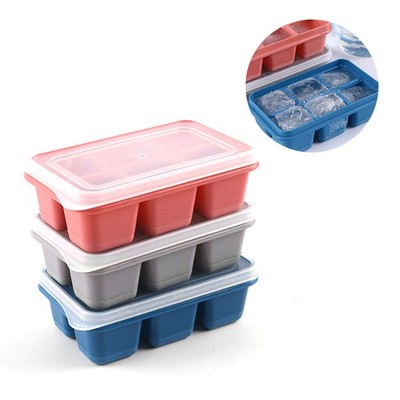 6-grid Ice Ball maker molds de silicona BPA Free With Removable Lids Ice Mo Cw