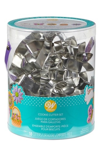 WILTON 18-Piece Cookie Cutter Set 2308-5008 Easter & Springtime Cookie Cutters - Picture 1 of 4