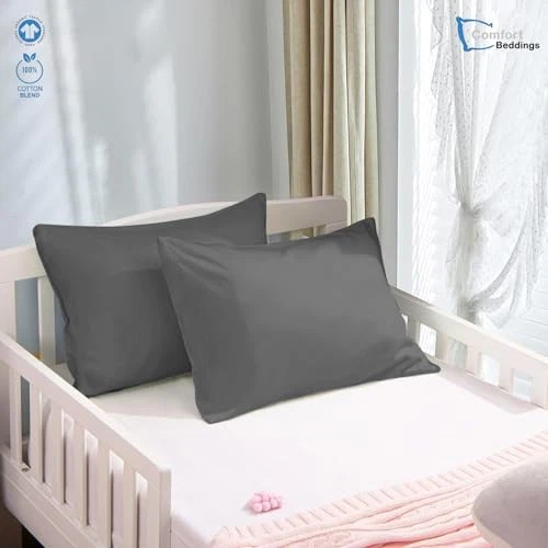 Pack de 2 fundas de almohada para niños pequeños 14x20 niños pequeños 14" x 20" - sobre gris oscuro Foto 2 de 4