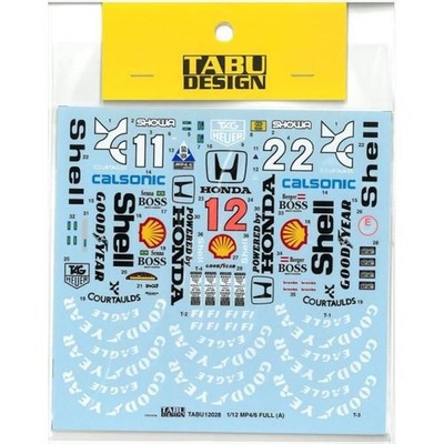 1/12 McLaren Honda MP4/6 Full Sponsor Decal TABU Decal Tab Decal TABU12028B