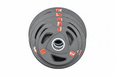 Olympia Hantelscheiben 50mm Gusseisen gummiert 3-Grip | 2,5/5/10/15/20/25 kg