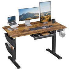 48" x 24" Standing Desk with Drawer, Adjustable Sit Stand Desk with 3 Preset ...
