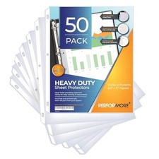 50 Sheet Protectors 8.5 x 11 for 3 Ring Binder, Heavy Duty Clear Page 50 sheets