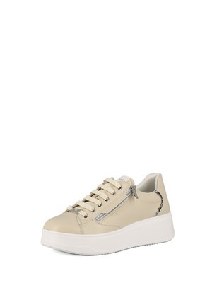 Damen Schnürer Sneaker hellbeige Marine Art. AMD561H23