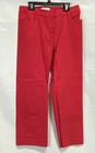 A.L.C. Women's Red Ramie Viscose Blend Ankle Cropped Straight Leg Pants Sz 2 — photo 1