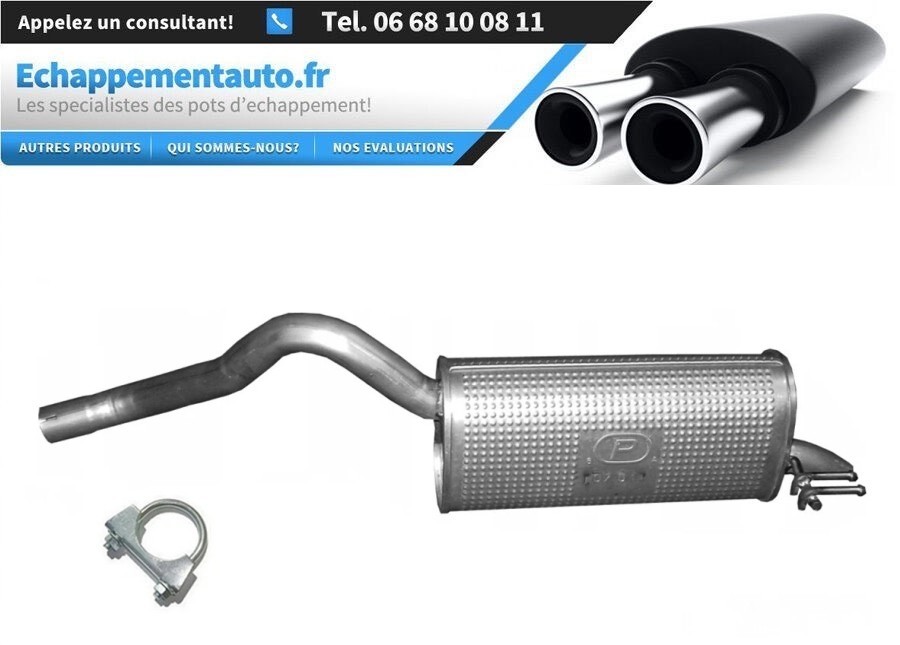 Échappement arrière complet pour Fiat Doblo 1.3 D Multijet avec kit de montage inclus