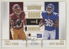 2017 Panini Contenders Round Numbers Gold 27/99 Samaje Perine Wayne Gallman 0a3