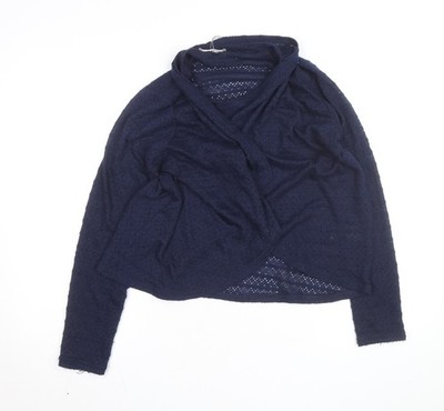 OVS Damen Strickjacke dunkelblau offen Strick Langarm Wickel Größe M