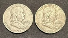 1952 D-Franklin Half Dollars-90% Silver-(Lot Of 2 Coins)