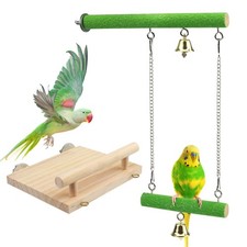 Bird Perches for Cage, Natural Wood Platform Bird Swing Bird Perch Stand Paw ...