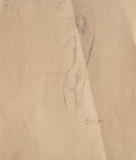 Gerd Sonntag Frauenakt Erotik signiert Unikat Bleistift Zeichnung 20 Jhd