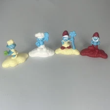 Lot of Four Peyo Plastic Smurf McDonalds Toys