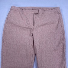 Simply Vera Vera Wang Pink Jacquard Swirl Ankle Pants Womens 12 Stretch Trousers