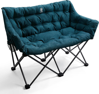 EVER ADVANCED Double Camping Chair for Adults, Padded Folding Camping Love Seat 