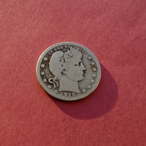 1915 s  Barber Quarter Dollar  – Good Grade - only 704,000 minted