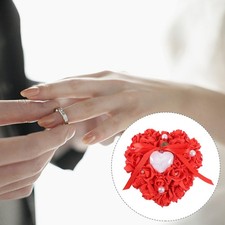 Heart Shape Ring Pillow Wedding Ring Cushion Delicate Anniversary Ring Holder