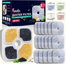 18 Pcs Cat Fountain Filter Replacement for 2.5L Catit Pixi Water Fountain
