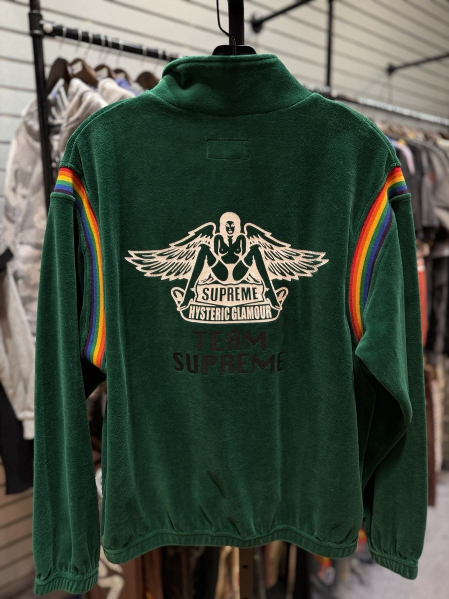 Supreme X Hysteric Glamour Velour Track Zip-Up Jacket Green Men's