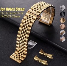 For Jubilee Style Curved Stainless Steel Watch Bracelet 12mm-21mm