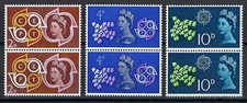 Great Britain 1961 Sc# 382-84 set CEPT emblem Queen Elizabeth Doves pairs MNH