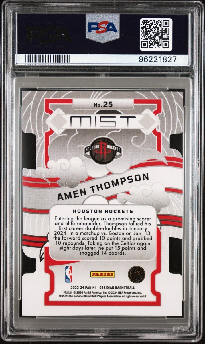 Amen Thompson 2023-24 Panini Obsidian Mist #25 Case Hit RC Rookie