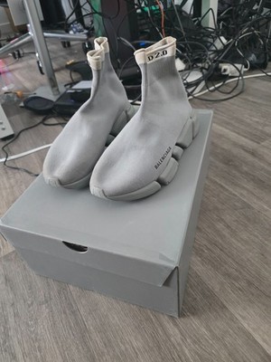Balenciaga Speed 2.0 Gray Sneakers Men's US 8 EU 41 Authentic Receipt
