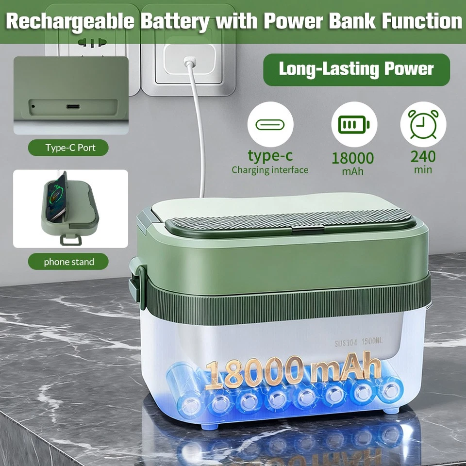 Electric Lunch Box 60W Fast Heated Lunch Box with 1.5L Stainless Steel Container - Image 4 of 4