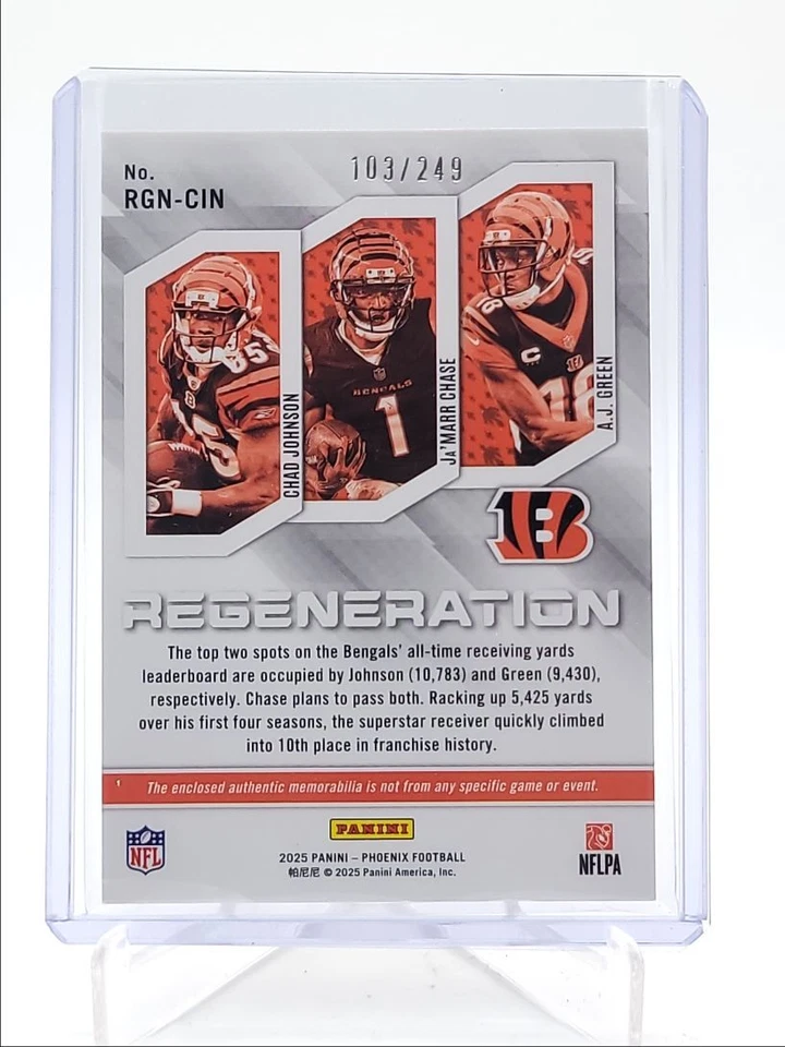CHAD JOHNSON A.J. GREEN 2025 PHOENIX REGENERATION PATCH RED /249 Q6027 - Image 2 of 2